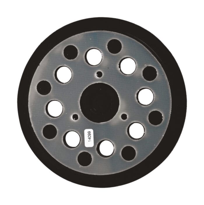 Makita Schleifteller 125mm Klett 197468-0 für Exzenterschleifer – einfaches Wechseln des Schleifpapiers.
