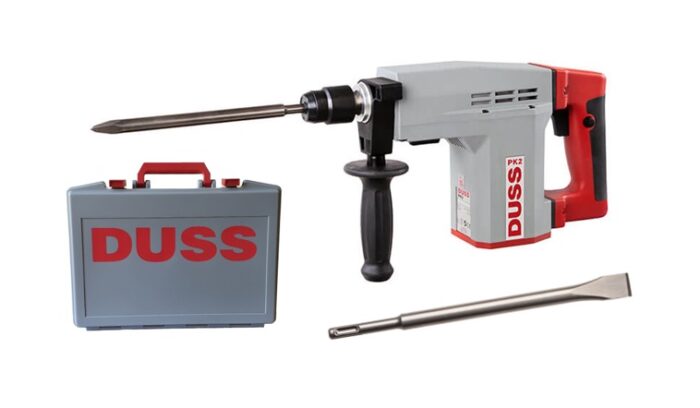 Duss Meisselhammer PK 2 Set SDS-Plus mit Spitz- und Flachmeissel im praktischen Gerätekoffer