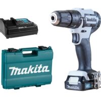 Kompakter Makita Akku-Schlagbohrschrauber HP333DSAW 12V, 2,0Ah, Weiß – leistungsstark & handlich.