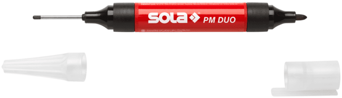 SOLA Permanent-Marker Duo Schwarz PM – doppelseitiger Marker für präzise, dauerhafte Markierungen.