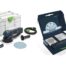 Festool ROTEX RO 150 FEQ-Plus Exzenterschleifer mit Starter-Set Granat D150 auf weißem Hintergrund