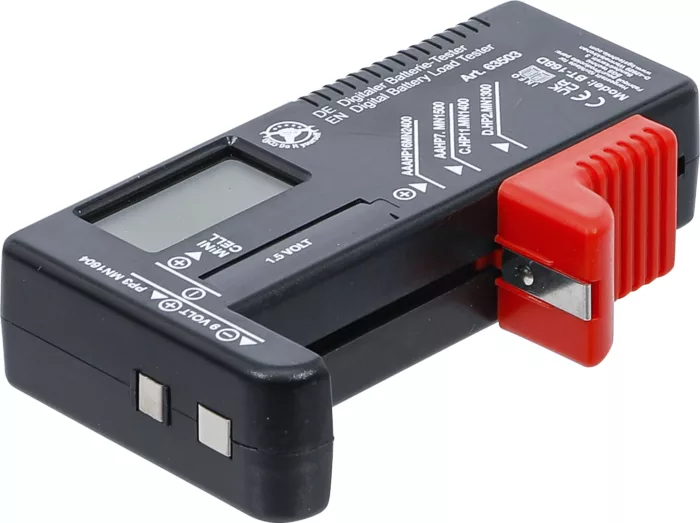 BGS Digitaler Batterie-Tester 1,5V & 9V – Kompakte und präzise Ladestandsprüfung.