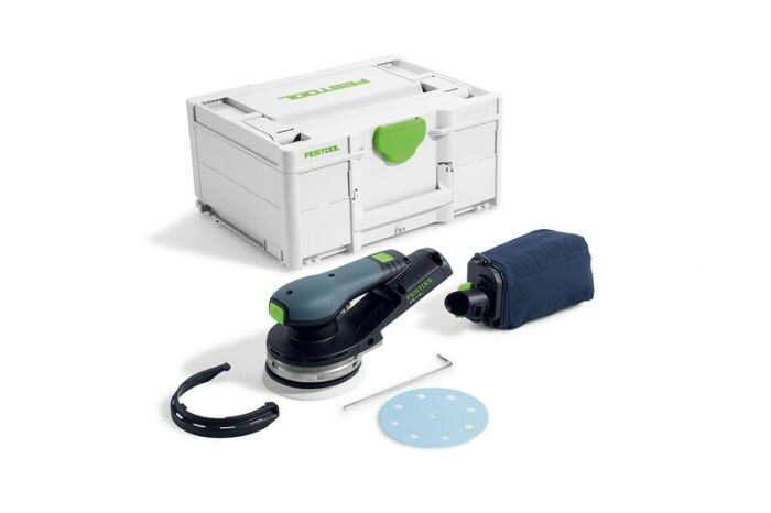 Kabelloser Festool Akku-Exzenterschleifer ETSC 2 125-Basic – kompakt, leistungsstark und flexibel einsetzbar.