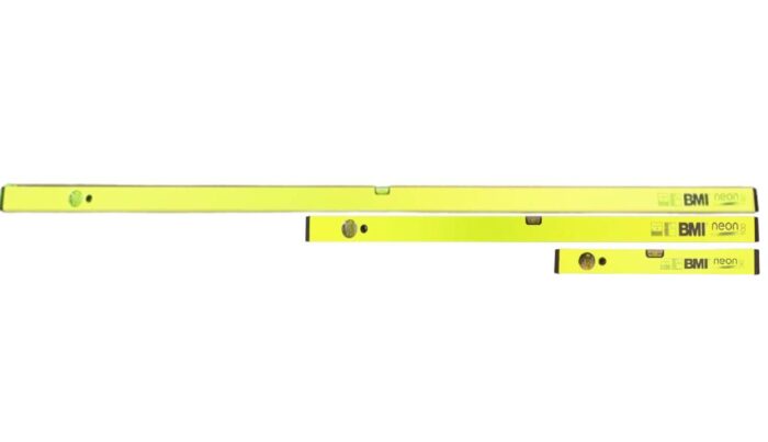 BMI Wasserwaagenset NEON – 40cm, 100cm, 180cm für präzises Messen auf jeder Baustelle.