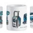 Weiße Makita Kaffeetasse mit Logo – erhältlich bei dein-werkzeug.de