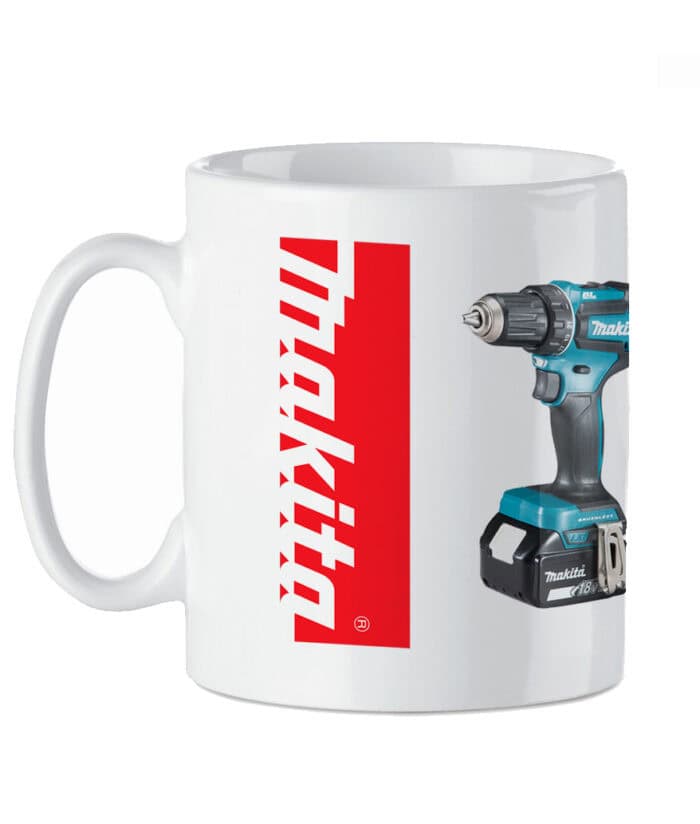 Makita Kaffeetasse in linksseitiger Ansicht, verfügbar bei dein-werkzeug.de