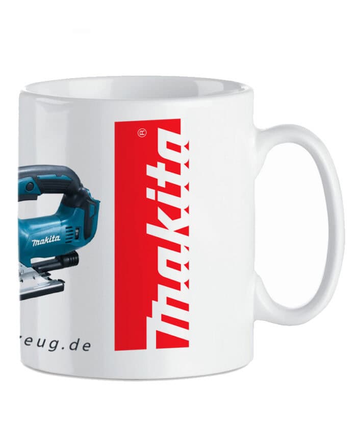 Makita Kaffeetasse in rechtsseitiger Ansicht, erhältlich bei dein-werkzeug.de