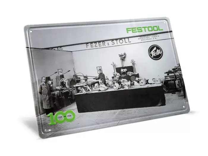 Festool Retro-Blechschild 100 Jahre Limited Edition – Jubiläums-Sammlerstück