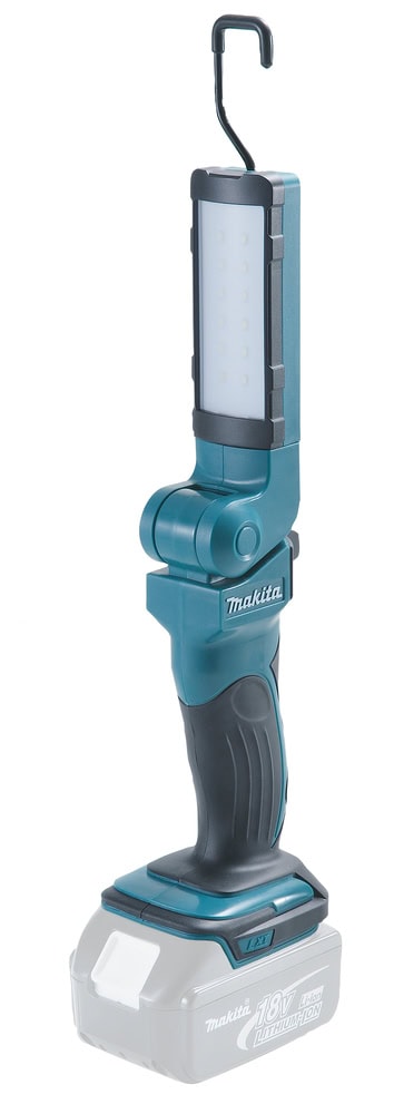 Makita DML801 LED-Akku-Arbeitsleuchte mit 240 Lumen und 400 Lux, flexibel drehbar, mit 360°-Metallhaken