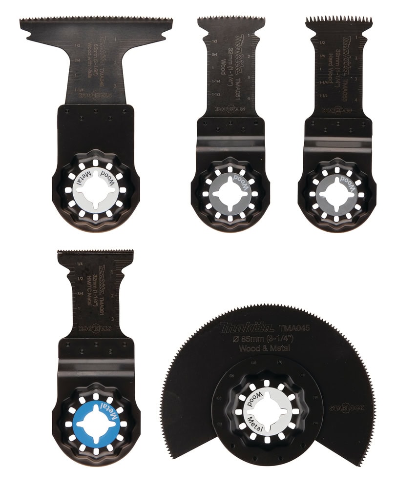 Makita Multifunktionswerkzeug-Set 5-tlg. Starlock E-24935 – Tauchsägeblätter für Holz, Metall & mehr
