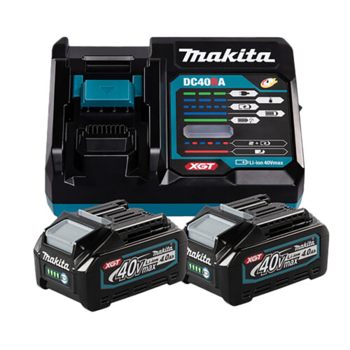 Makita Power Source-Kit XGT 40V 4,0Ah 191L77-9 mit 2 Akkus und Schnellladegerät DC40RA