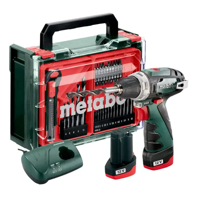 Metabo PowerMaxx BS Basic 12V Akku-Bohrschrauber mit Zubehรถrset und Koffer