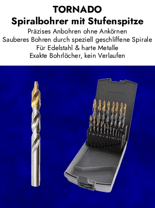 JETZT NEU: Tornado Spiralbohrer mit Stufenspitze – Präzision für perfekte Bohrungen!