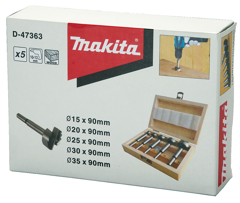 Makita Forstnerbohrer-Set 5-tlg. Ø 15-35mm D-47363 – Bild 2