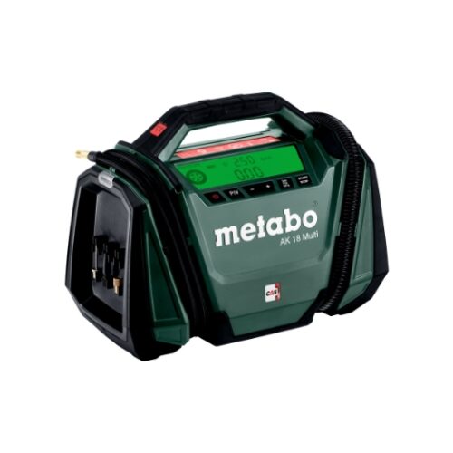Metabo Akku-Kompressor AK 18 Multi – Kompakter und leistungsstarker Kompressor zum Aufpumpen von Reifen, Bällen und Luftmatratzen.