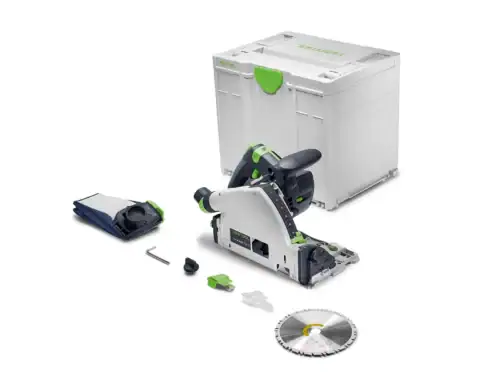 Festool Akku-Tauchsäge TSC 55 KSEB-Basic mit Führungsschiene und KickbackStop