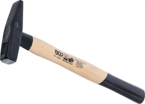 BGS Schlosserhammer 200 g mit Hickory-Stiel, schwarzer Stahlkopf, Modell 52302