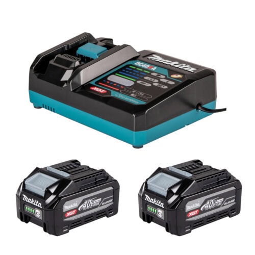 Makita 1916Y1-1 XGT Power Source Kit mit 2x BL4040F 4,0 Ah Tabless Akkus und DC40RA