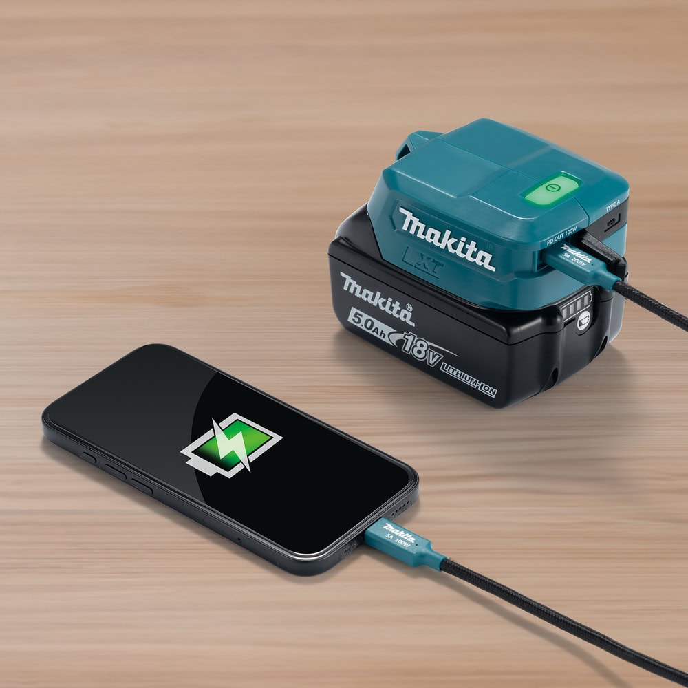 Makita Akku-USB Adapter ADP15 14,4V / 18V LXT USB-C PD 105W & USB-A – Bild 2