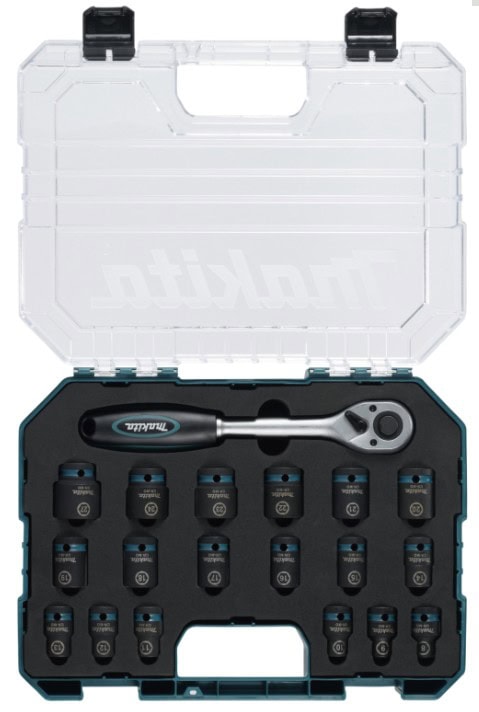 Makita Schlagnuss-Set 1/2″ mit Ratsche 19-tlg. Impact Black E-30069