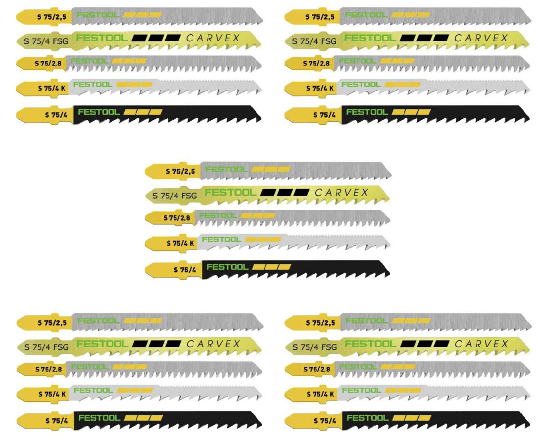 Festool Stichsägeblatt-Set STS-Sort/25 W - 204275 für PSC420 PSBC420 PS300 PSB420 PS420