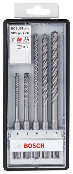 Bosch SDS-Plus-7X Bohrer-Set 5 tlg. Vierschneidbohrer - 2608576199