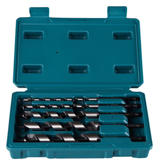 Makita D-75677 Schlangenbohrer-Set mit 5 Holzbohrern und Sechskantaufnahme