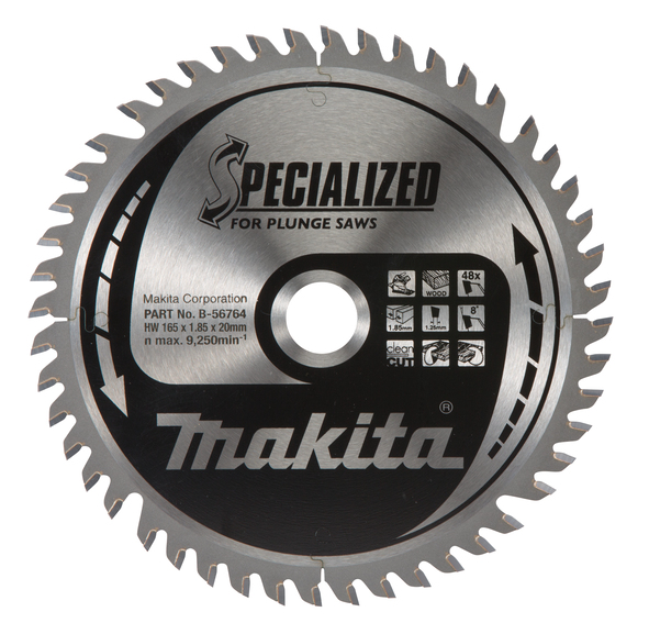 Makita Sägeblatt 165 x 20mm 48 Zahn für Tauchsäge