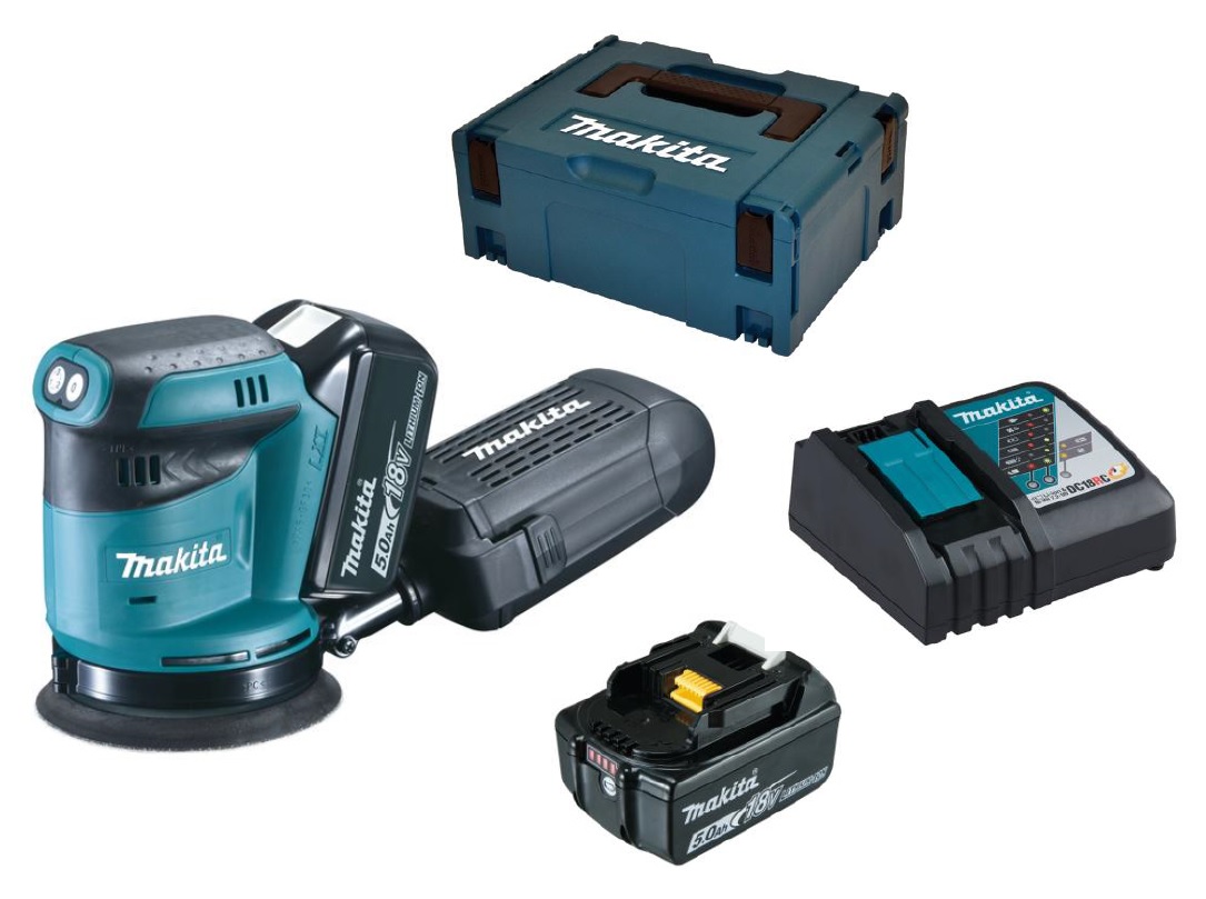 Makita Akku-Exzenterschleifer DBO180RTJ 18V 5,0Ah