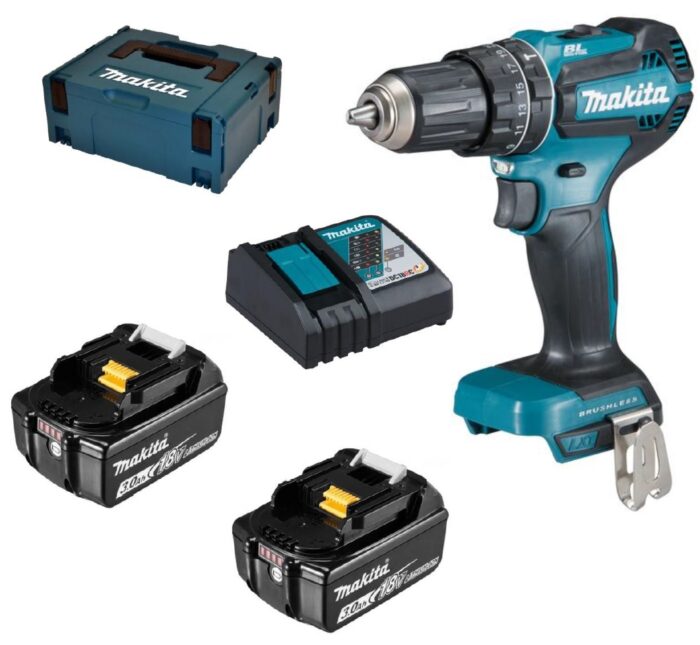 Makita Akku-Schlagbohrschrauber DHP485RFJ 18V mit 3,0Ah – leistungsstark und vielseitig.