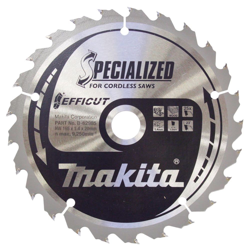 Makita Sägeblatt 165x 20mm 25 Zahn EFFICUT für Akku-Handkreissäge B-62985