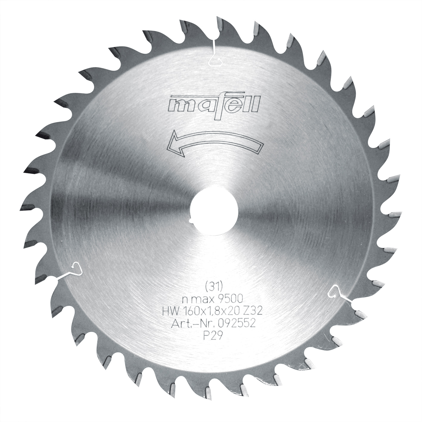 Mafell Sägeblatt-HM 160 x 1,2/1,8 x 20 mm, Z 32, WZ, für Feinschnitte in Holz - 092552