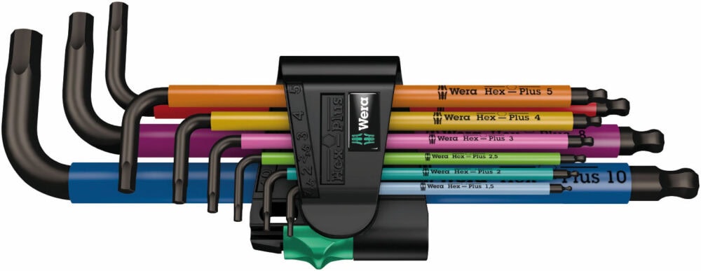 Wera 9509 Hex-Plus Multicolour, 9-teilig Winkelschlüsselsatz, metrisch, BlackLaser
