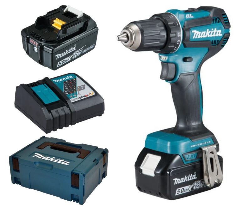 Makita Akkuschrauber DDF485RTJ 18V mit 5,0Ah – kraftvoll, langlebig und effizient.