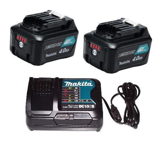 Makita Akku Set 2x BL1041B 12V 4,0Ah + DC10SB Ladegerät