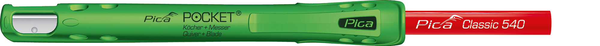 Pica POCKET Köcher & Messer in Einem Gratis Pica Classic Zimmermannsstift 240mm - 505/01