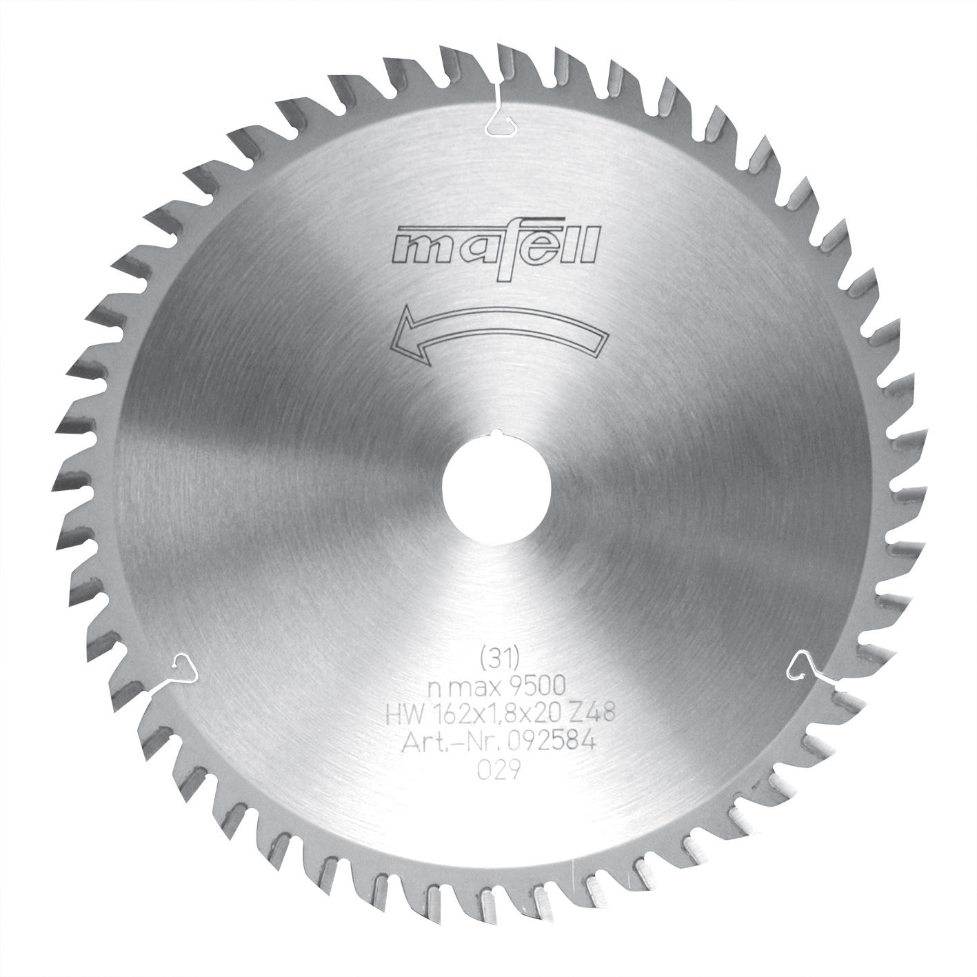 Mafell Sägeblatt-HM 162 x 1,2 / 1,8 x 20 mm, Z 48, WZ für Plattenwerkstoffe - 092584