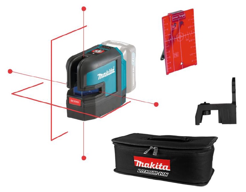 Makita Akku-Kreuz Linienlaser SK106DZ Rot 12V